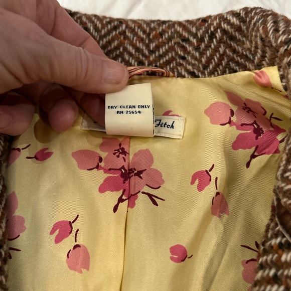 Vintage ABERCROMIE & FITCH Wool & Silk Tweed Fitted Blazer Y2K S - Picture 5 of 9